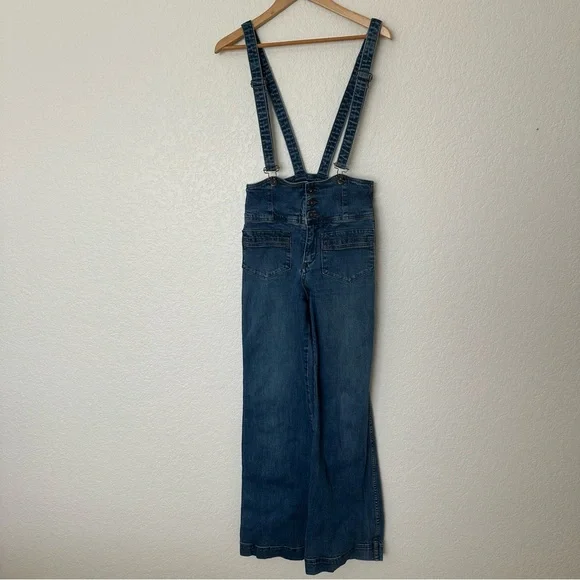 Free People Penrose High Waisted Denim Overalls - Picture 5 of 12